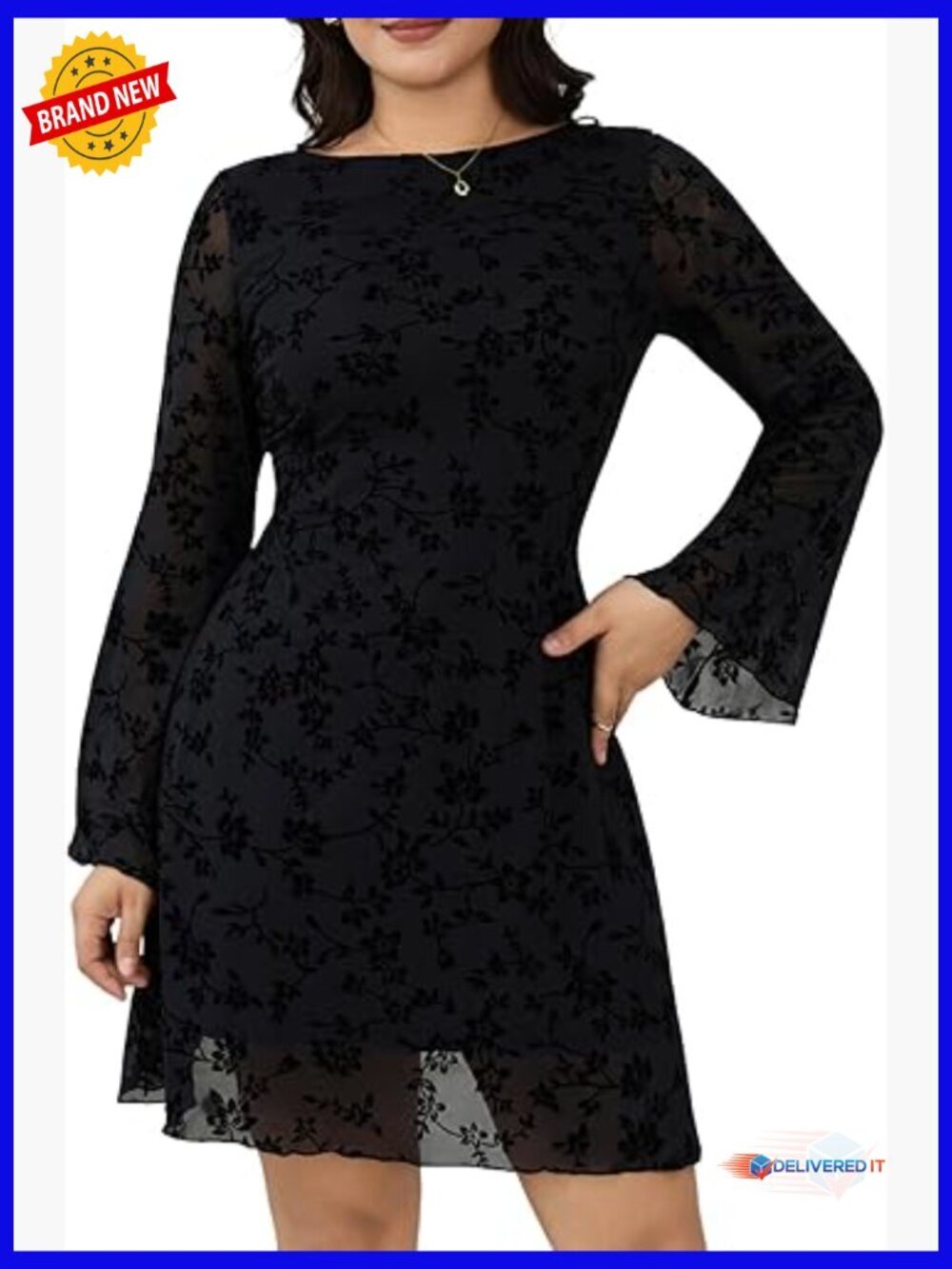 Plus Size Leopard Print Backless Mini Dress Bell Sleeve Cocktail Party